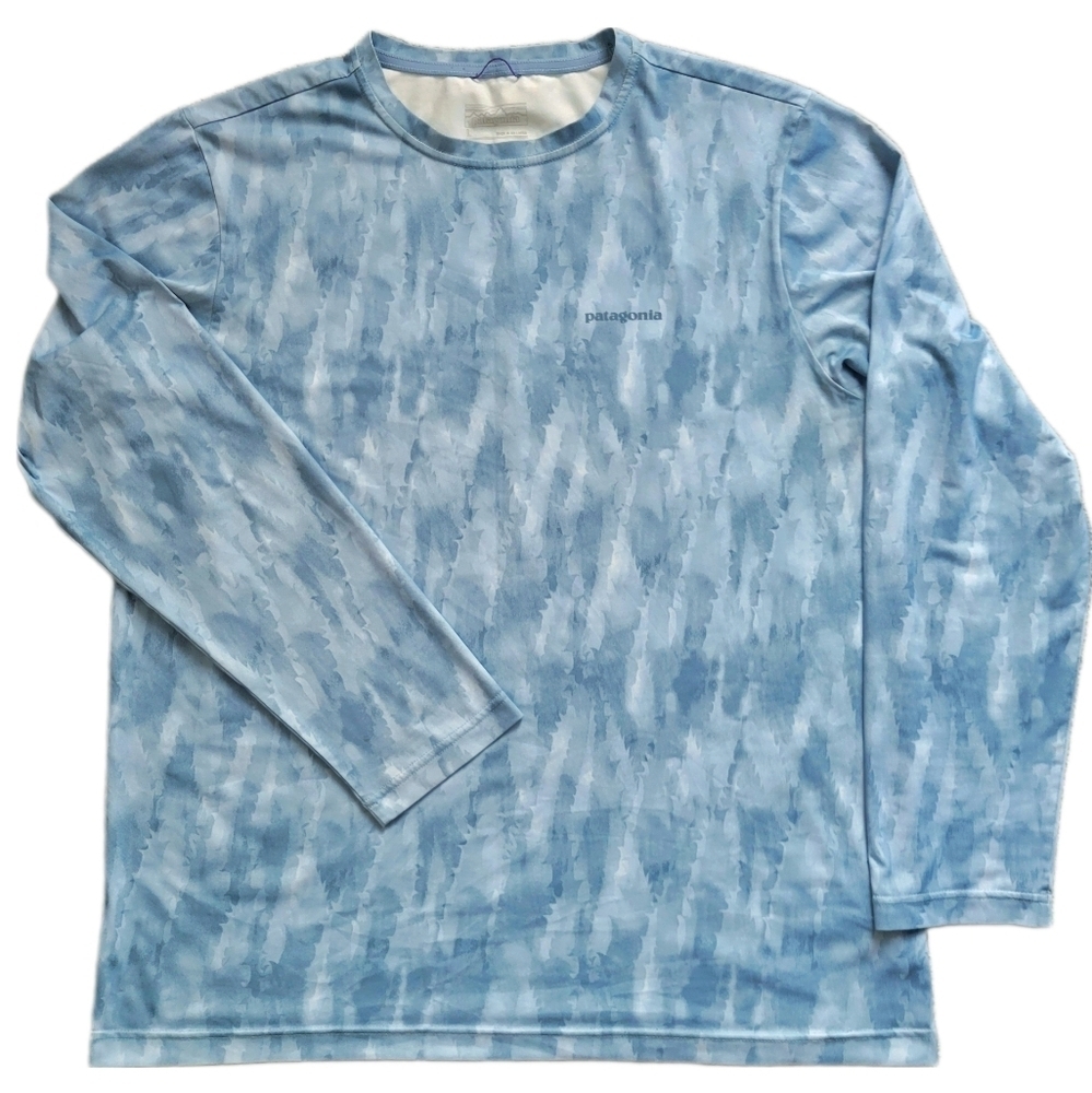 PATAGONIA \ Men's Long-Sleeved Capilene®Cool Daily Sun Shirt / LG  / Blue